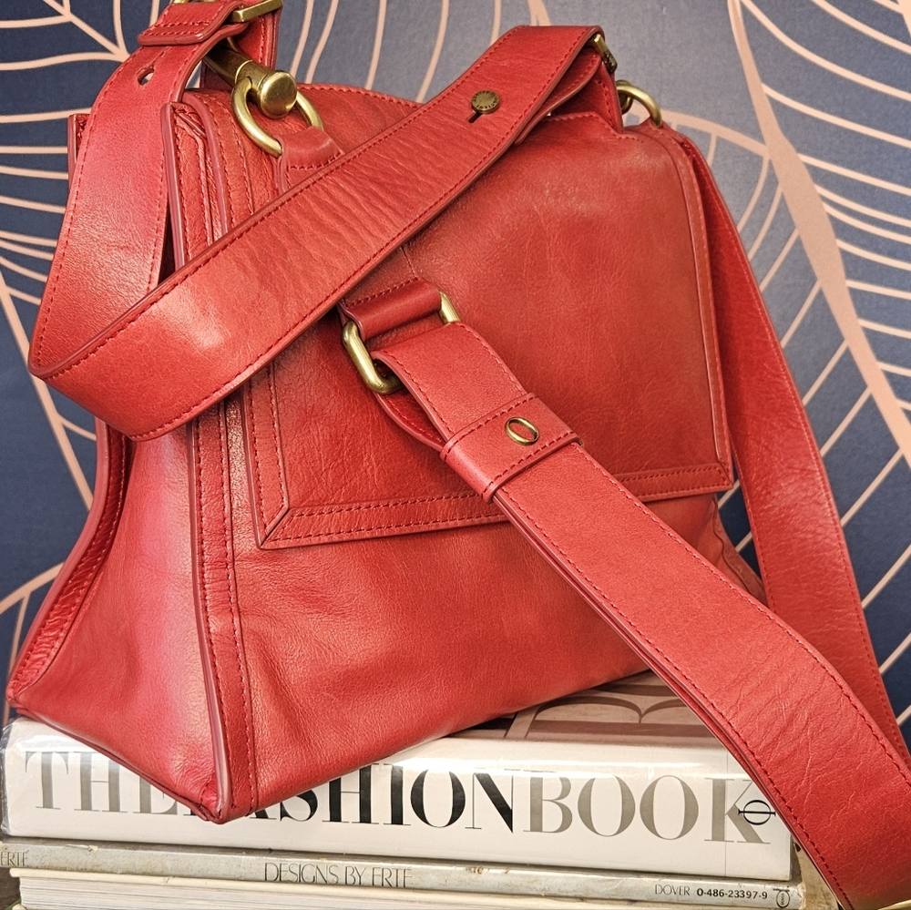 ORCIANI SVEVA NOTTURMO Eegant Italian Red Leather 👜